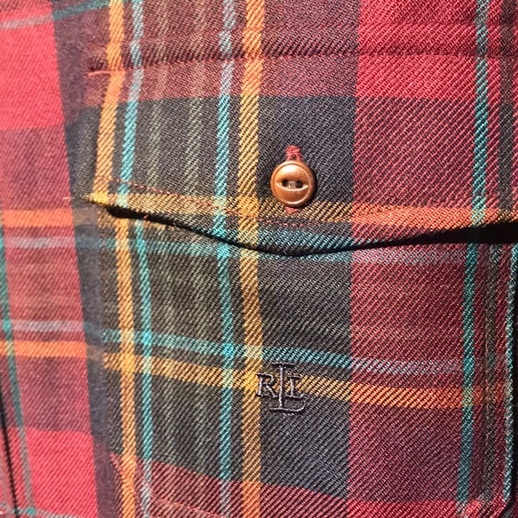Lauren Ralph Lauren burgundy plaid jacket zip up - Picture 7 of 8